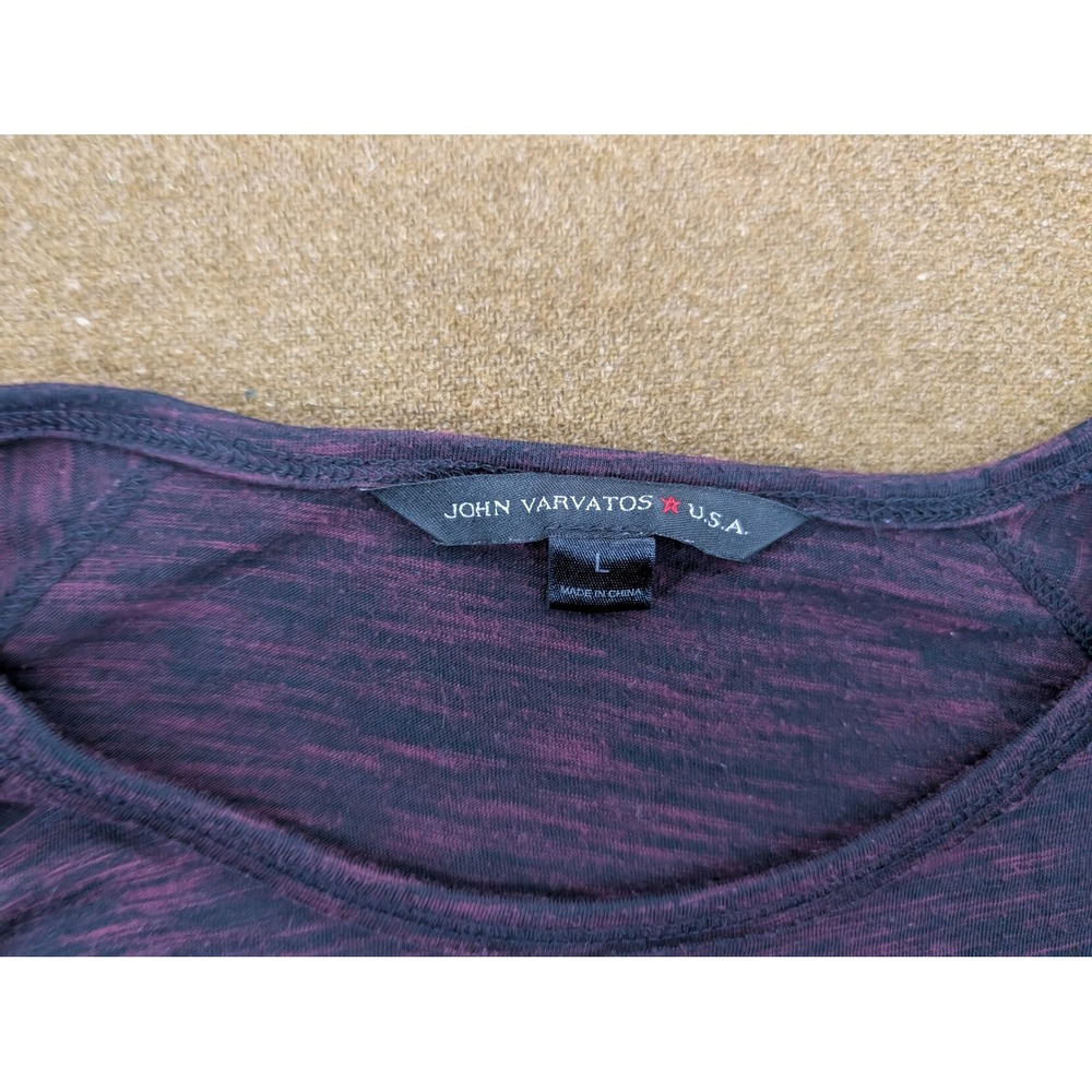 John Varvatos Shirt Mens L Black Purple Heather Long Sleeve Lightweight - Picture 5 of 6